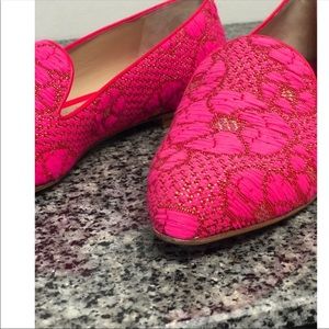 Like New Paul Andrew Pink Woven Loafers